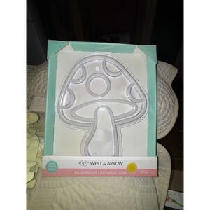 West Arrow Mushroom LED Neon Sign Cool Crystal Clear Backing USB Powered